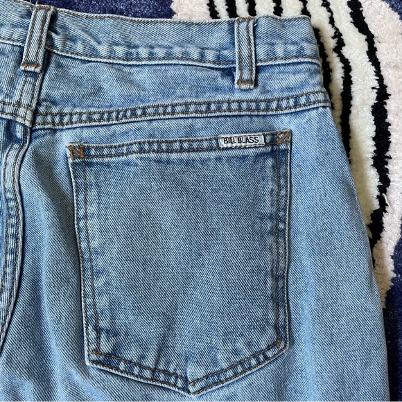 Bill Blass vintage pleated high waist tapered straight leg 100% cotton jeans 28 - Picture 6 of 7